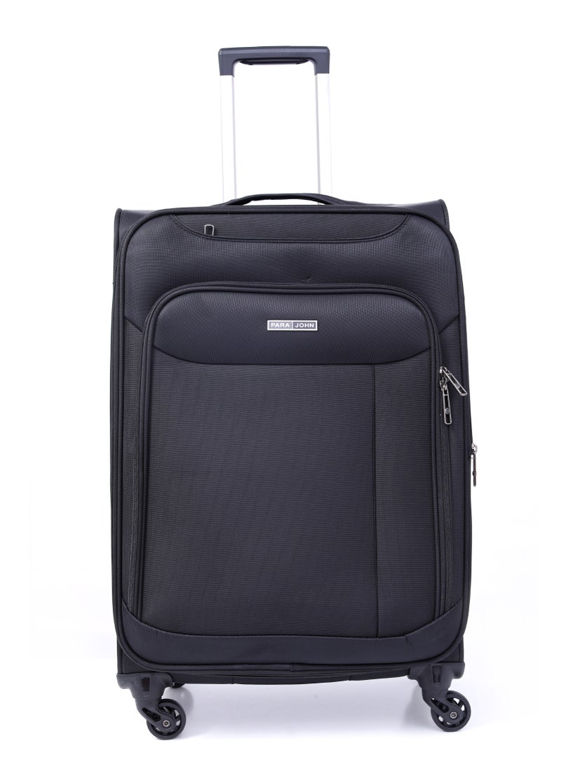 PARAJOHN Polyester Soft Trolley Luggage 3 Pcs Set- Black  - Image 2