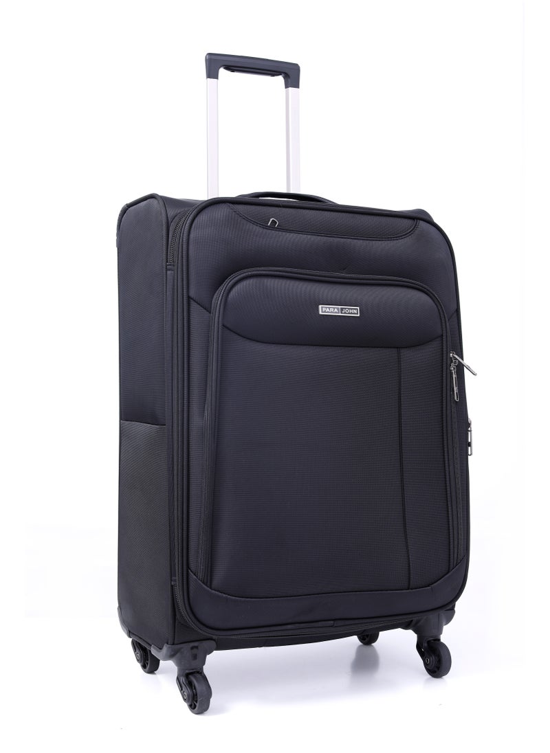 PARAJOHN Polyester Soft Trolley Luggage 3 Pcs Set- Black  - Image 3
