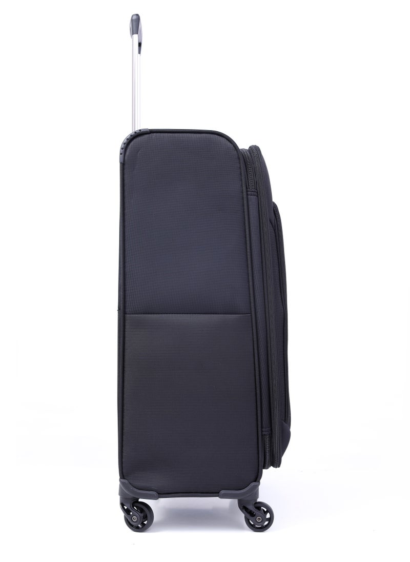 PARAJOHN Polyester Soft Trolley Luggage 3 Pcs Set- Black  - Image 4