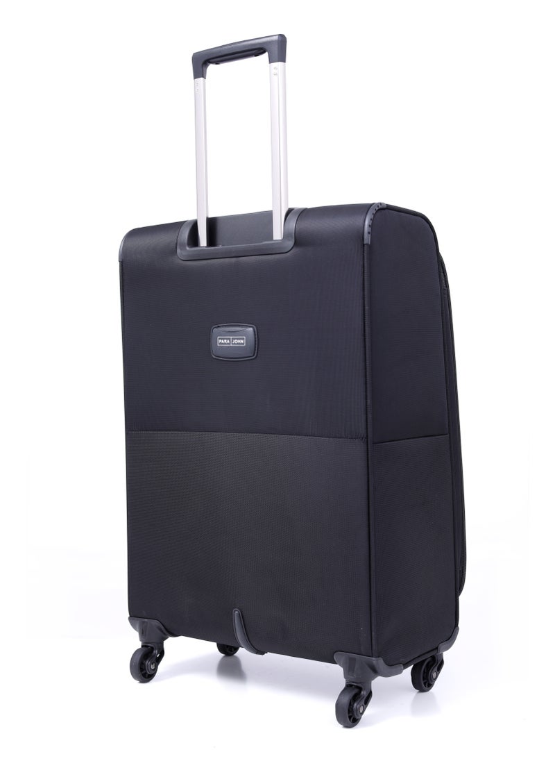 PARAJOHN Polyester Soft Trolley Luggage 3 Pcs Set- Black  - Image 5