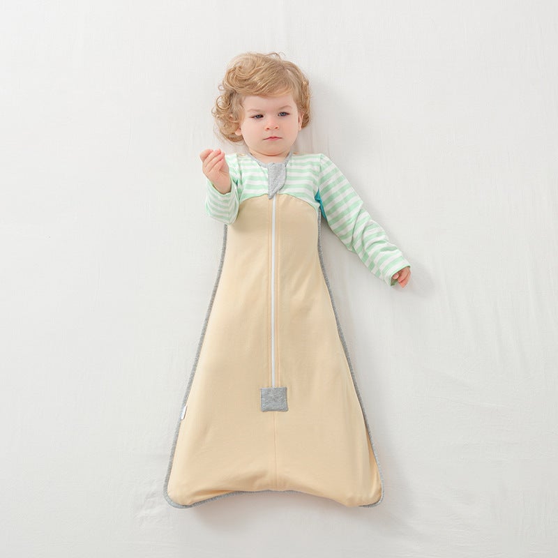 Newborn Baby Sleeping Bag Anti-Scare Spring and Autumn Pure Cotton Cotton Thickened Legs Baby Children Kick-proof Quilt for All Seasons - Image 3