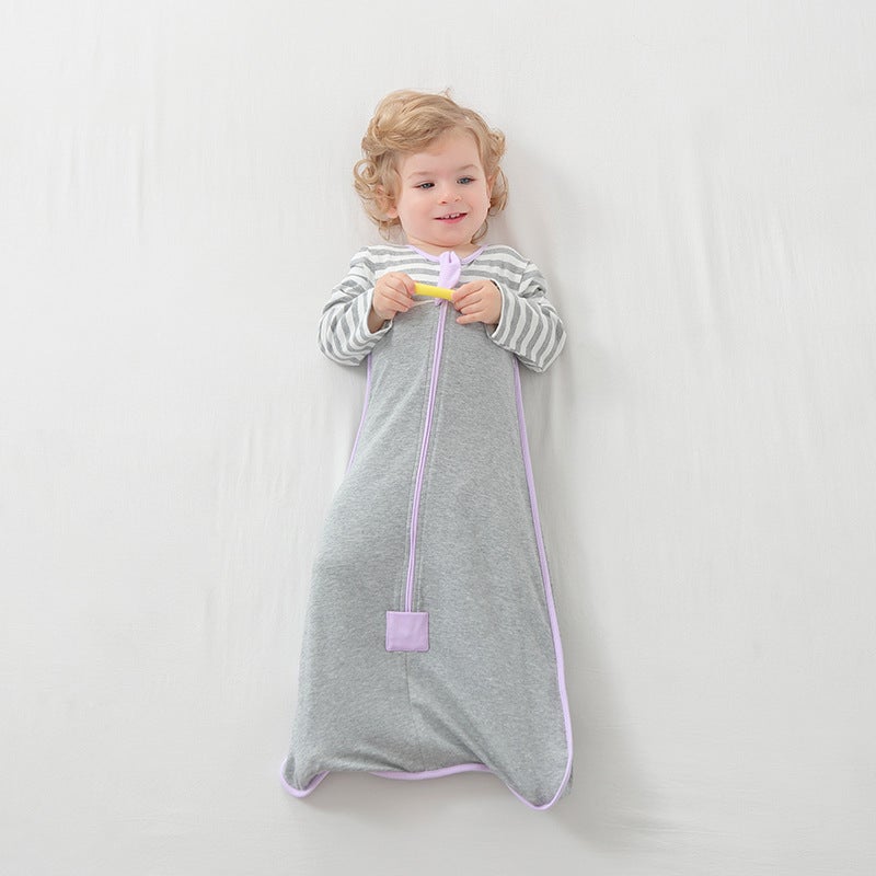 Newborn Baby Sleeping Bag Anti-Scare Spring and Autumn Pure Cotton Cotton Thickened Legs Baby Children Kick-proof Quilt for All Seasons - Image 2
