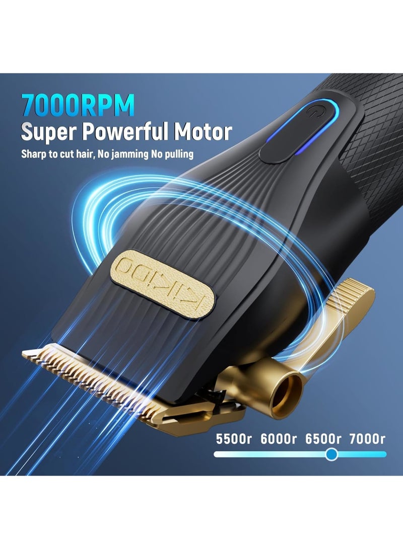 SOLARAE مقصات شعر للرجال، مجموعة ماكينة حلاقة بشفرة T، ماكينة حلاقة قابلة للشحن مع شاشة LCD و مشط توجيهي لقص الشعر، ماكينة حلاقة لاسلكية، مجموعة مقصات احترافية للاستخدام المنزلي - Image 5