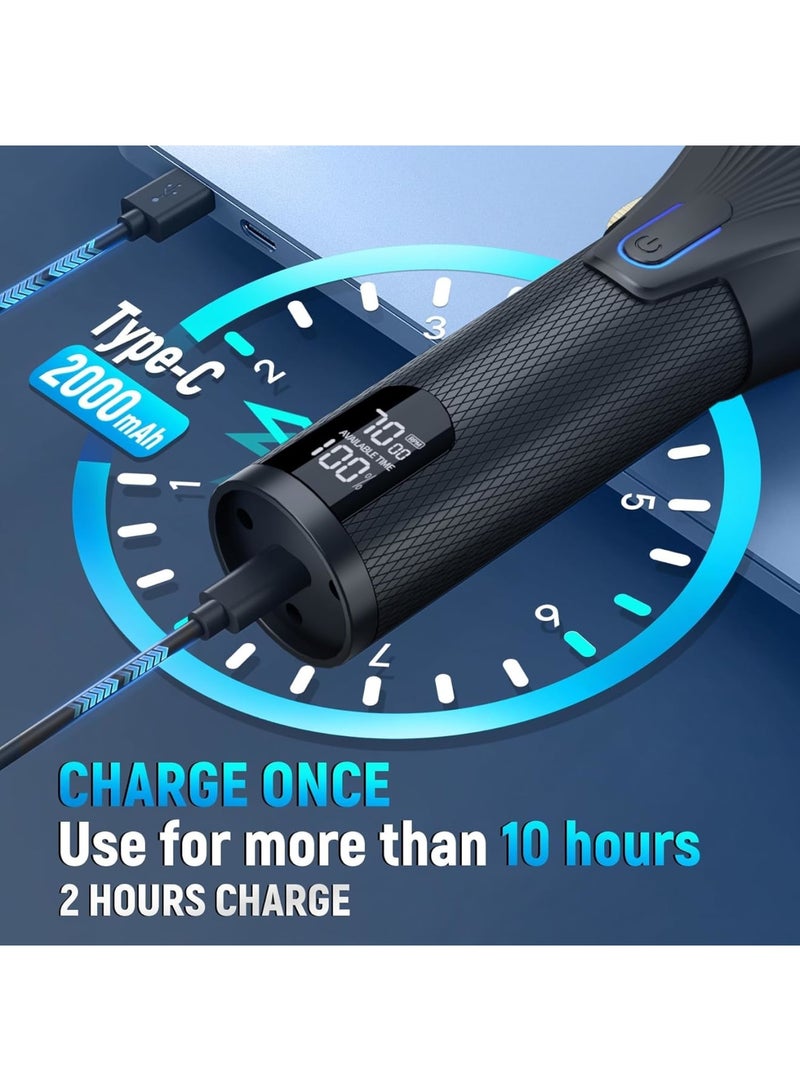 SOLARAE مقصات شعر للرجال، مجموعة ماكينة حلاقة بشفرة T، ماكينة حلاقة قابلة للشحن مع شاشة LCD و مشط توجيهي لقص الشعر، ماكينة حلاقة لاسلكية، مجموعة مقصات احترافية للاستخدام المنزلي - Image 4