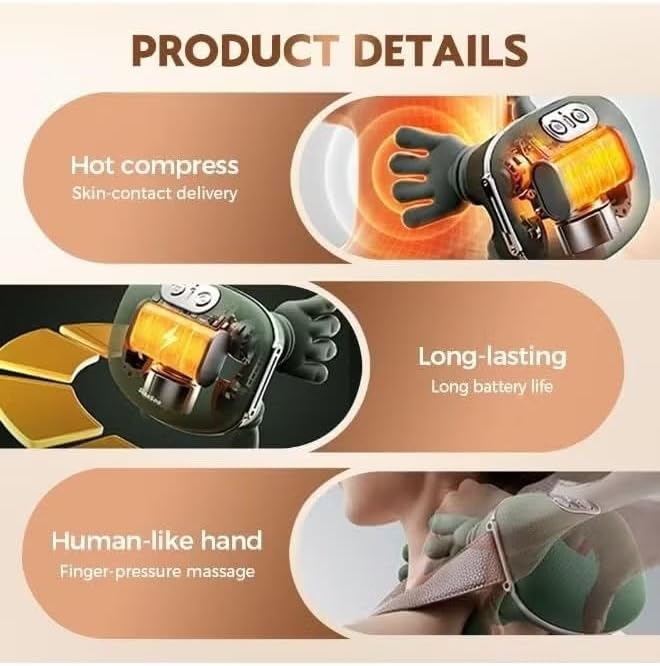 Neck shoulder massager with Heat, Three massage levels, Cordless deep tissue, 4D expert kneading, massager, Shiatsu neck and shoulder massage pillow, For Neck Traps, Back and leg pain, Relief Gift for - Image 3