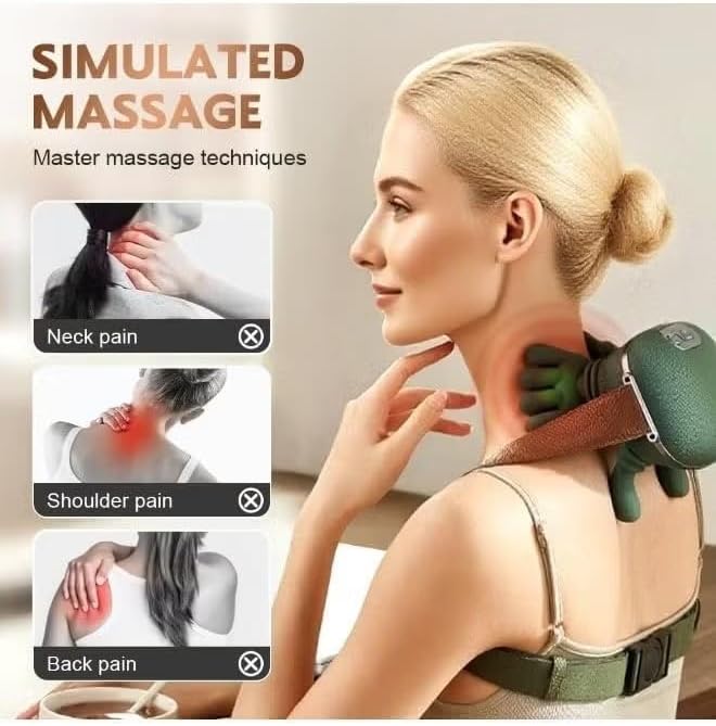 Neck shoulder massager with Heat, Three massage levels, Cordless deep tissue, 4D expert kneading, massager, Shiatsu neck and shoulder massage pillow, For Neck Traps, Back and leg pain, Relief Gift for - Image 2