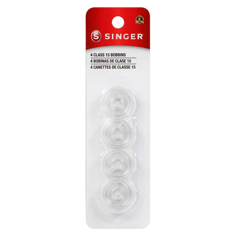 Singer Bobbins Class 15 Transparent, 4-Count - Image 1