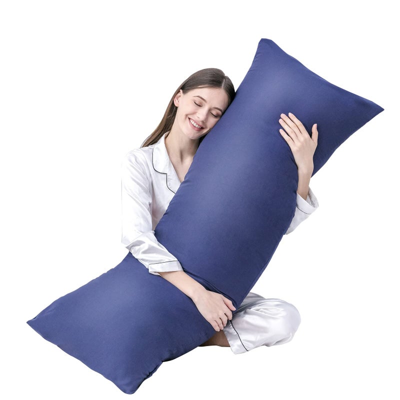 DOWNCOOL Large Body Pillow Insert Breathable Full Body Pillow for Side Sleeper  Soft Long Bed Pillow for Adults  20 x 54 inch Blue