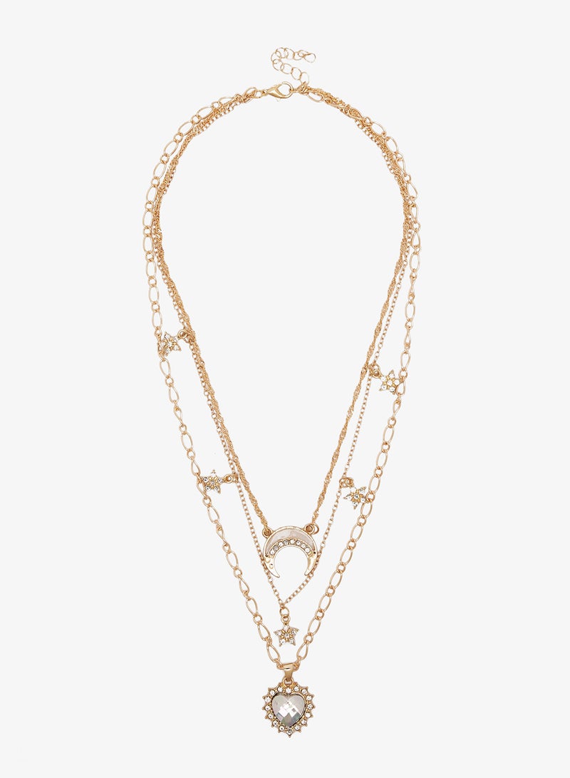 ELLA Multipack Layered Necklace with Crystal Charms - Image 1