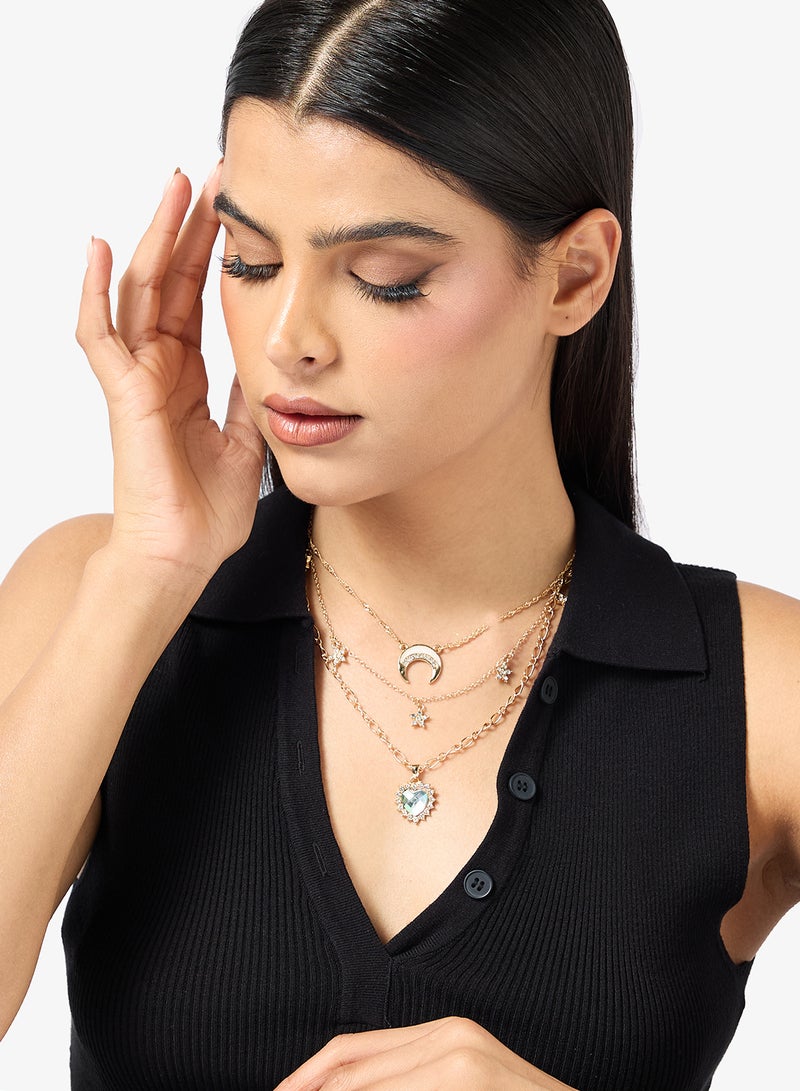 ELLA Multipack Layered Necklace with Crystal Charms - Image 4