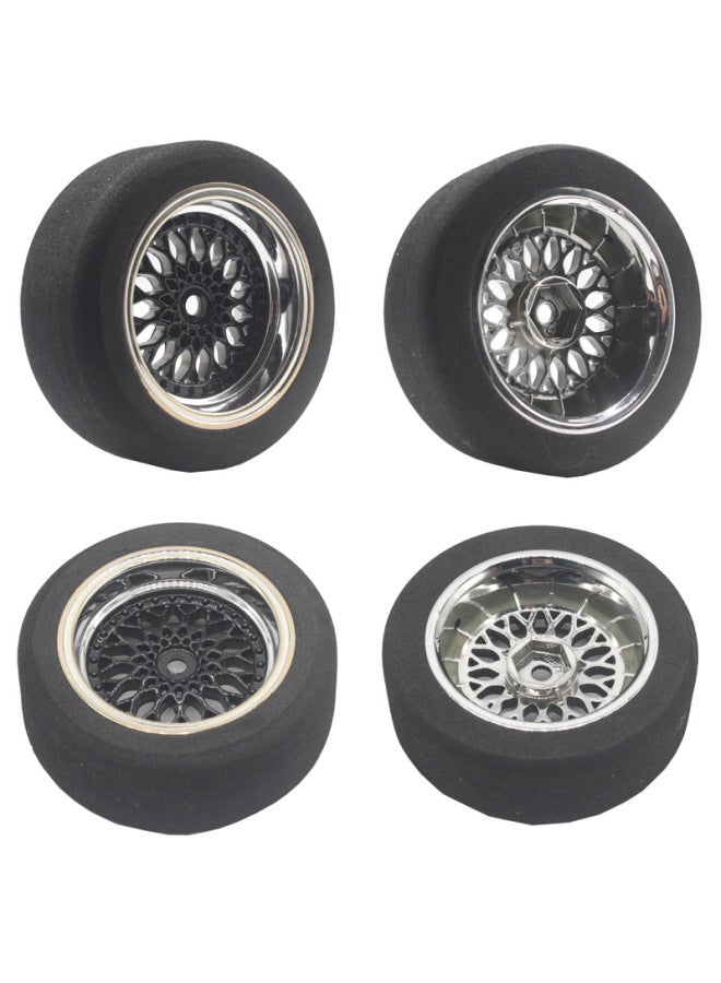 1/10 Flat Running Sponge Tire RC Tire Professional Racing UnlimiteD HSP94123 Sakura D4 Tamiya TT02 Flat Sports Car-Color:6 Degree Wheel Hub-electroplated Black - Image 3