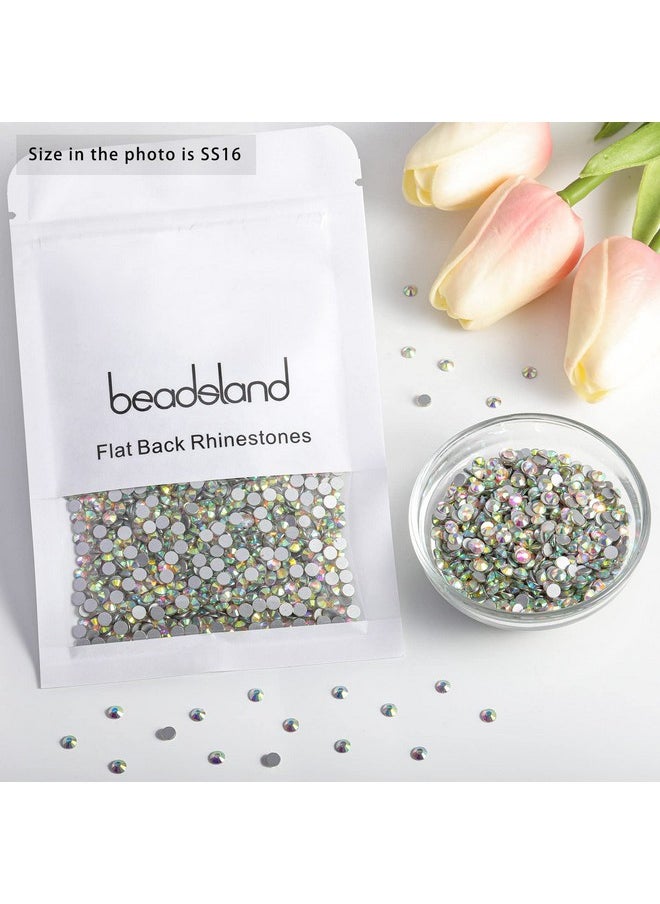 BEADSLAND beadsland Flat Back Crystal Rhinestones Round Gems for Nail Art and Craft Glue Fix, CrystalAB (3.9-4.0mm) SS16/1440pcs  - Image 4