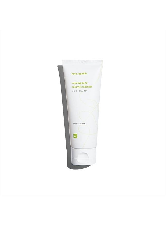 Face Republic Calming Acne Salicylic Cleanser 100mL | Vegan Certified | Acne Care | Low pH | Calming & Clarifying | Korean Skincare - Image 1