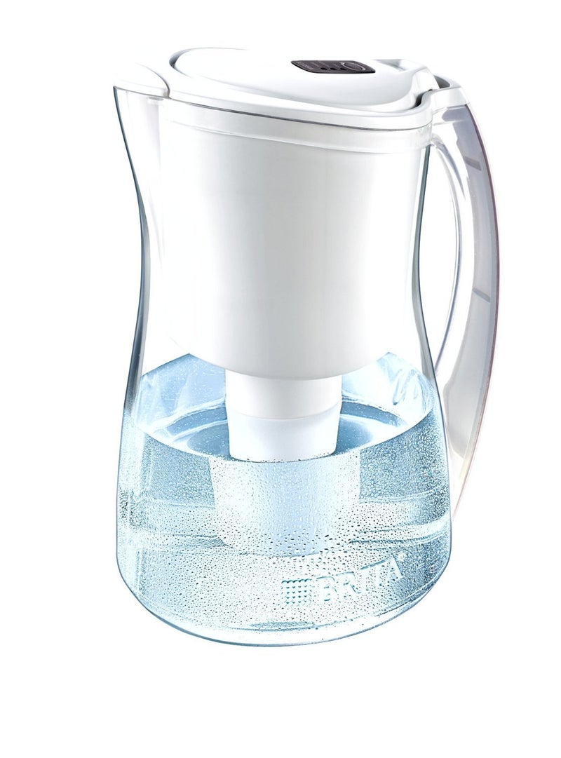 Brita Medium 8 Cup Water Filter Pitcher with 1 Standard Filter, BPA Free – Marina, White - Image 1