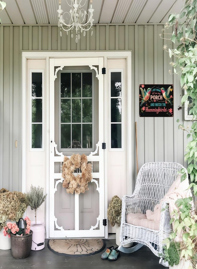 Funnysign I Just Wanna Sit On My Porch And Watch The Hummingbirds Vintage Tin Sign for Porch Garden Patio Outdoor Decor 8 X 12 Inch(3997) - Image 4