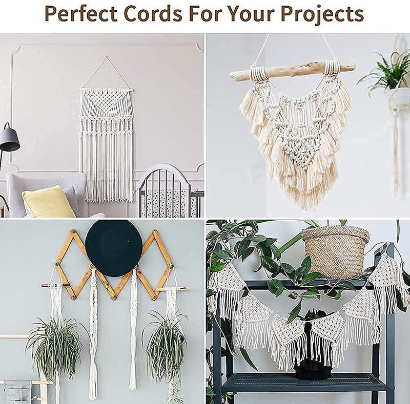 SIWAN Cotton Thread 5 mm Cotton Cord for Crafts 200 Meter Free Wooden Ring and 4 Beads - Image 5