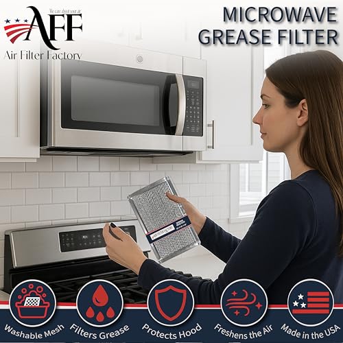 Air Filter Factory Replacement For WB06X10608 GE 5 x 7.62 x 0.09 Inches Microwave Oven Aluminum Mesh Grease 12-Layer Vent Hood Filter 2-Pack - Image 2