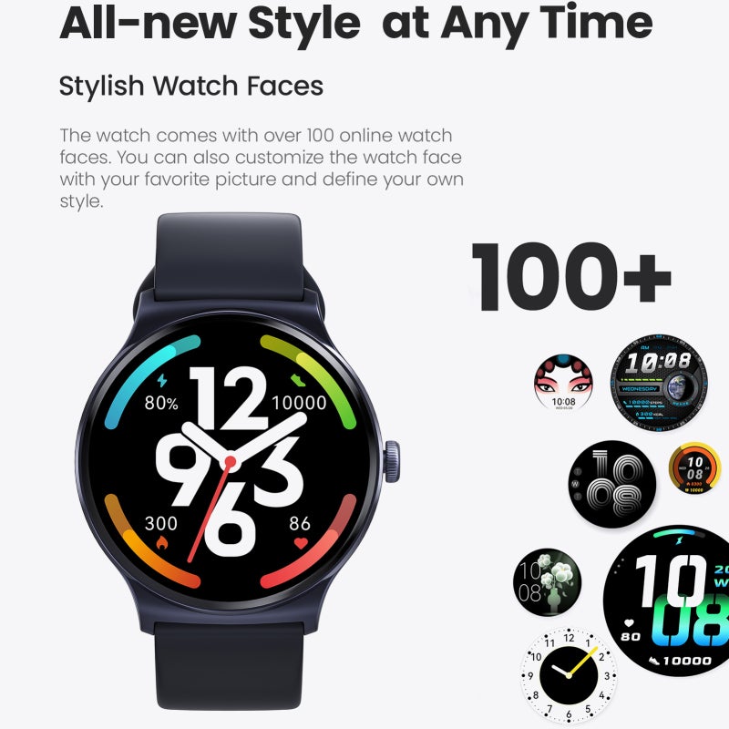 Smart Watch with 100 Workout Modes - Silver Fitness Smartwatch with IP68 Waterproof Rating - Stylish Smartwatch for Daily Wear - Image 3