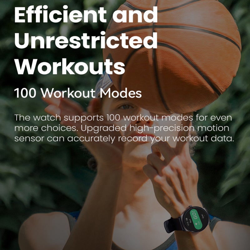 Smart Watch with 100 Workout Modes - Silver Fitness Smartwatch with IP68 Waterproof Rating - Stylish Smartwatch for Daily Wear - Image 4