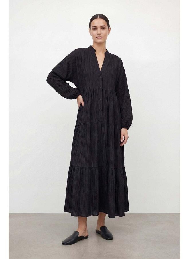 Soul Women's V-Neck Tiered Dress – 32461ELB - BLACK. - Image 1
