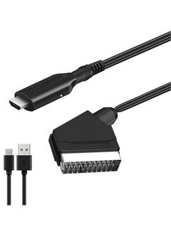 Generic Scart to HDMI Converter HD Video Audio Converter Scart to HDMI Adapter Cable with USB Cable for Monitor Computer Projector PC TV  - Image 1