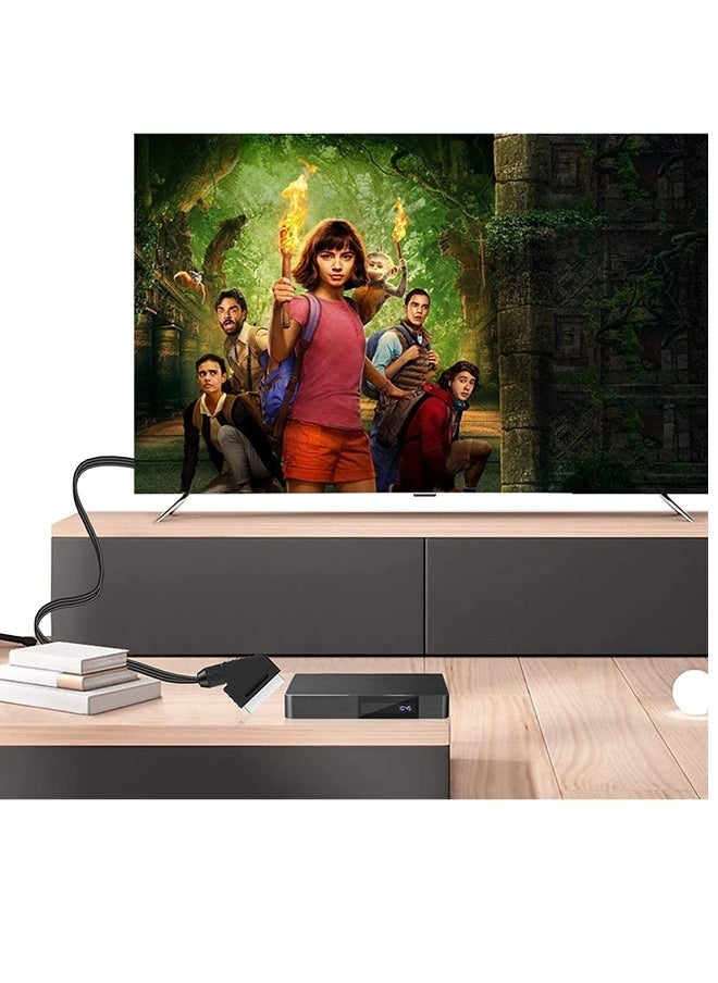 ماركة غير محددة محوّل SCART إلى HDMI محوّل فيديو وصوت عالي الدقة SCART إلى كابل محول HDMI مع كابل USB لشاشة الكمبيوتر، جهاز العرض، الكمبيوتر الشخصي، التلفاز  - Image 3
