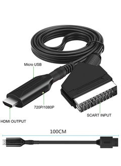 Generic Scart to HDMI Converter HD Video Audio Converter Scart to HDMI Adapter Cable with USB Cable for Monitor Computer Projector PC TV  - Image 5