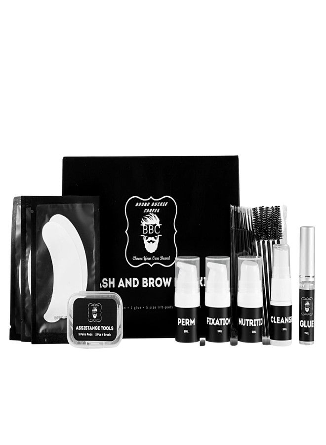 BBC Lash & Brow Lift Kit - Complete 5-Step Professional System | Perm, Fix, Nutrition & Cleanser + Pads & Brushes | 20-Minute Long-Lasting Lift for Lashes & Brows - Image 1