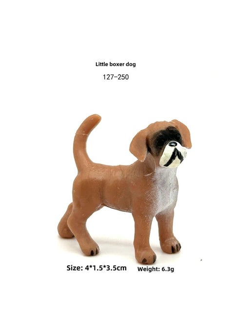Mini Puppy Simulation Solid Animal Model Chai Dog Poodle Boxer Dog Dalmatians Shar Pea Model Toy-Color:127-250 Boxer Dog Pups