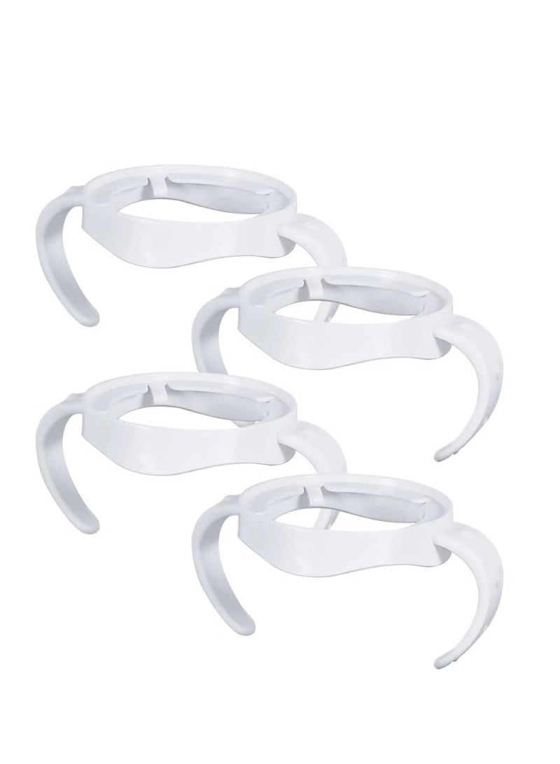 مجموعة من 4 مقابض متوافقة مع زجاجات الأطفال من Philips Avent Natural، وحامل الأطفال، وزجاجات الرضاعة - باللون الأبيض - Image 1