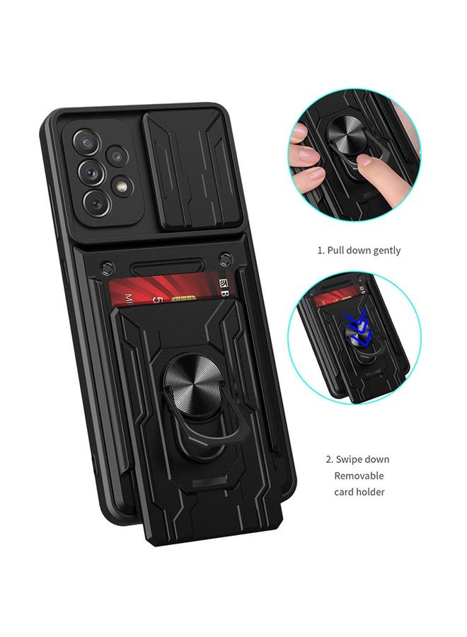 S-TOP Case For Samsung Galaxy A32 Camera Cover Phone Case with Card Slot & Holder - Image 3