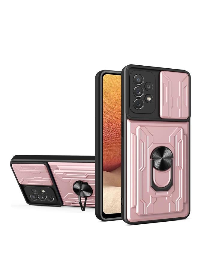 S-TOP Case For Samsung Galaxy A32 Camera Cover Phone Case with Card Slot & Holder - Image 1