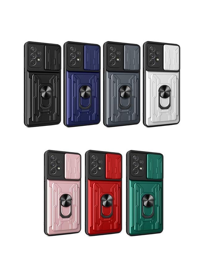 S-TOP Case For Samsung Galaxy A32 Camera Cover Phone Case with Card Slot & Holder - Image 2