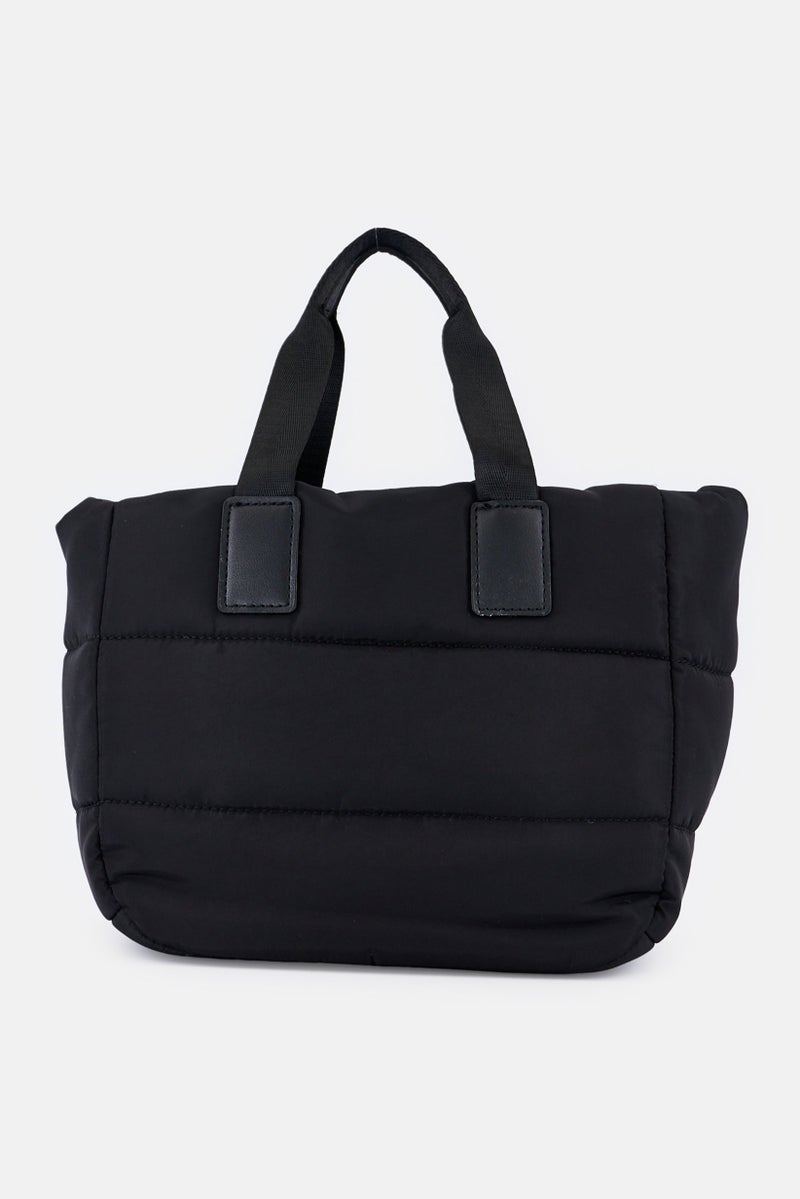 ADRIENNE VITTADINI حقيبة يد نسائية بشعار العلامة التجارية، سوداء - Image 3