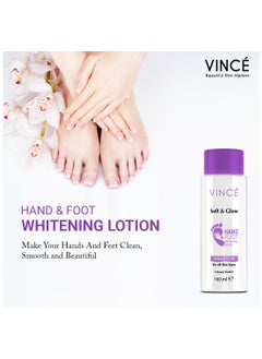VINCE Hand & Foot Lotion – Brightens & Evens Skin Tone – Restores Tanned Skin & Lightens Dark Spots – Deeply Moisturizes & Repairs Dry, Rough Skin – With Shea Butter for Smooth, Supple Skin, 160ml  - Image 3