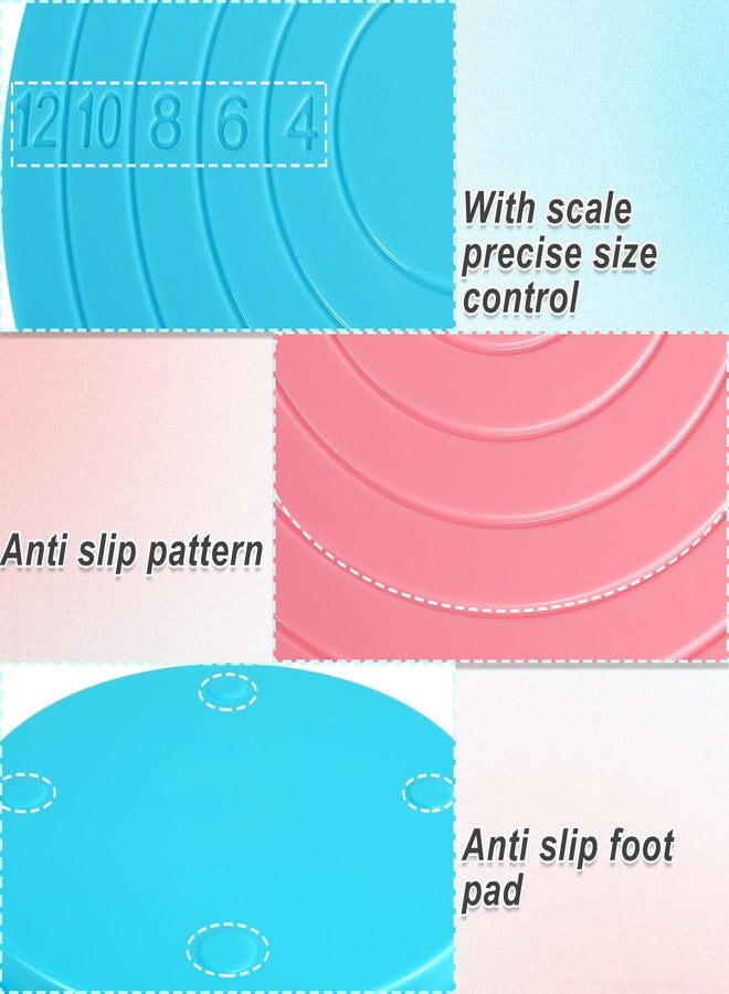 PKEAFC 16 Pcs Cookie Decorating Kit Cookie Turntable Decorating Supplies with 2 Acrylic Turntable 6 Scribe Needle and 2 Silicone Mesh Mats 6 Decoration Brushes - Image 4