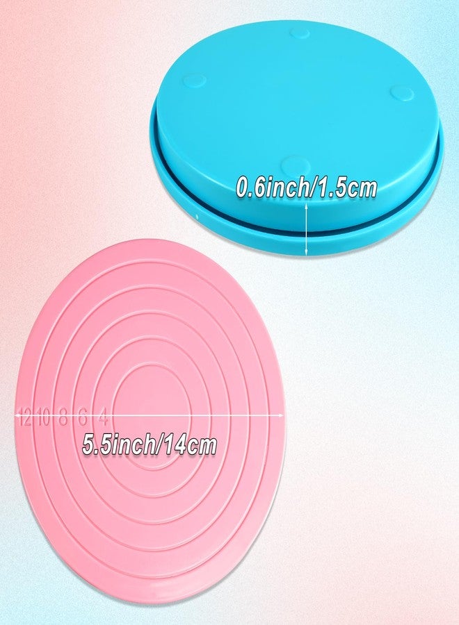 PKEAFC 16 Pcs Cookie Decorating Kit Cookie Turntable Decorating Supplies with 2 Acrylic Turntable 6 Scribe Needle and 2 Silicone Mesh Mats 6 Decoration Brushes - Image 2