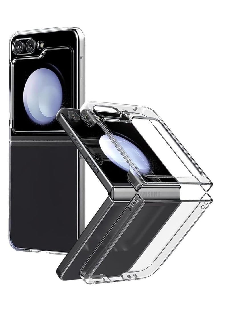 Case for Samsung Galaxy Z Flip 6, Full Protection Cover Slim Fit Lightweight Anti-Drop Transparent Anti-Yellowing Hard PC Case Shockproof Clear Cover for Samsung Galaxy Z Flip 6 - Image 1