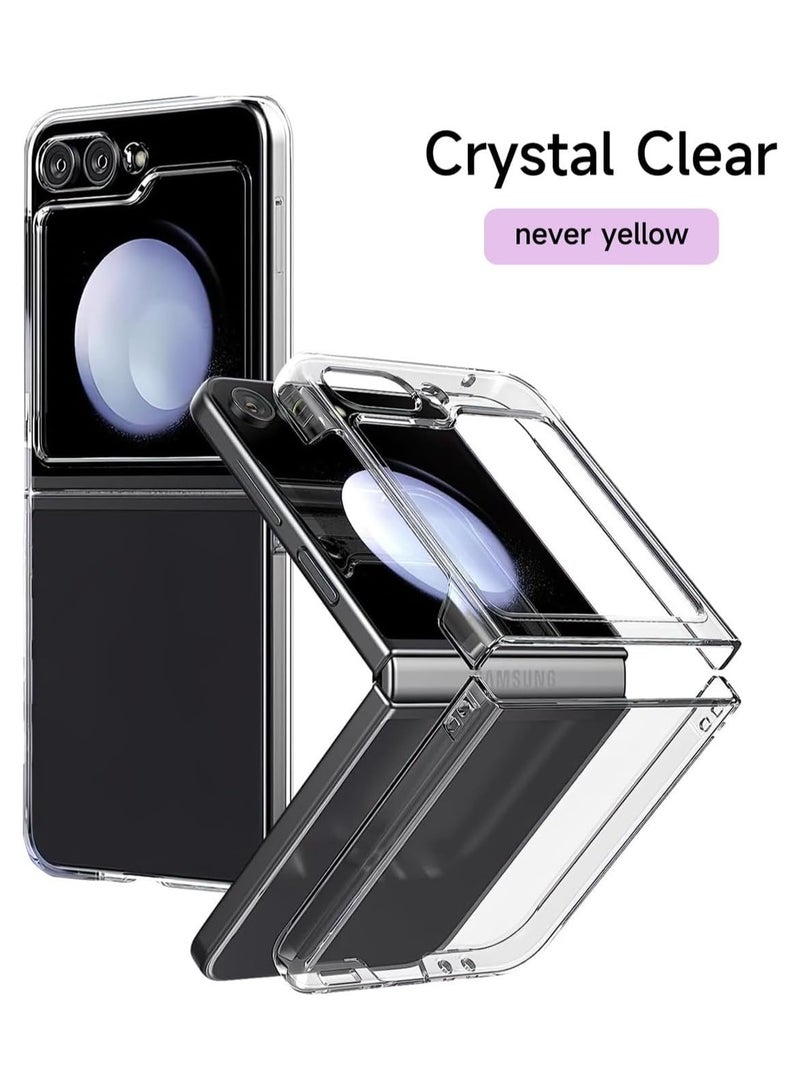 Case for Samsung Galaxy Z Flip 6, Full Protection Cover Slim Fit Lightweight Anti-Drop Transparent Anti-Yellowing Hard PC Case Shockproof Clear Cover for Samsung Galaxy Z Flip 6 - Image 4