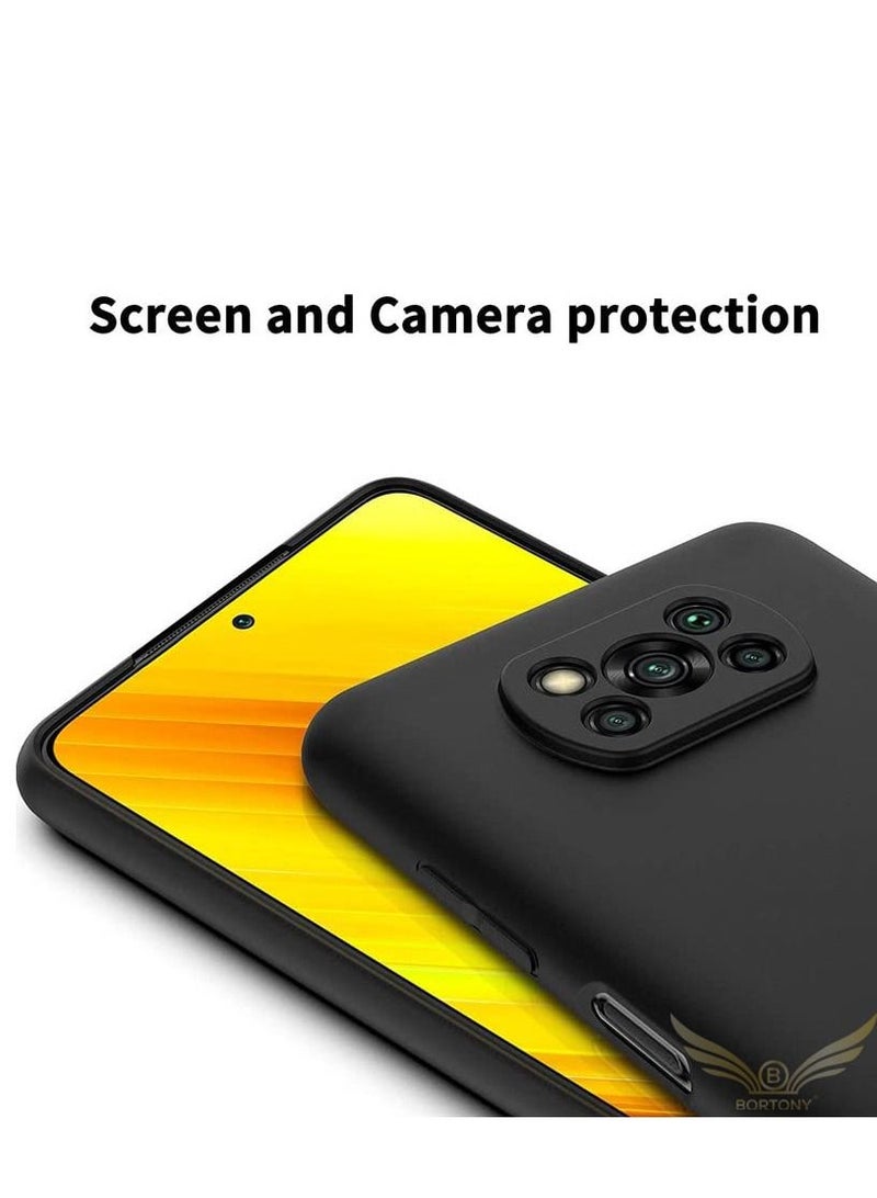 BORTONY Poco X3 Case,Liquid Silicone Protective Case Cover With Camera Protection For Xiaomi Poco X3 - Image 3