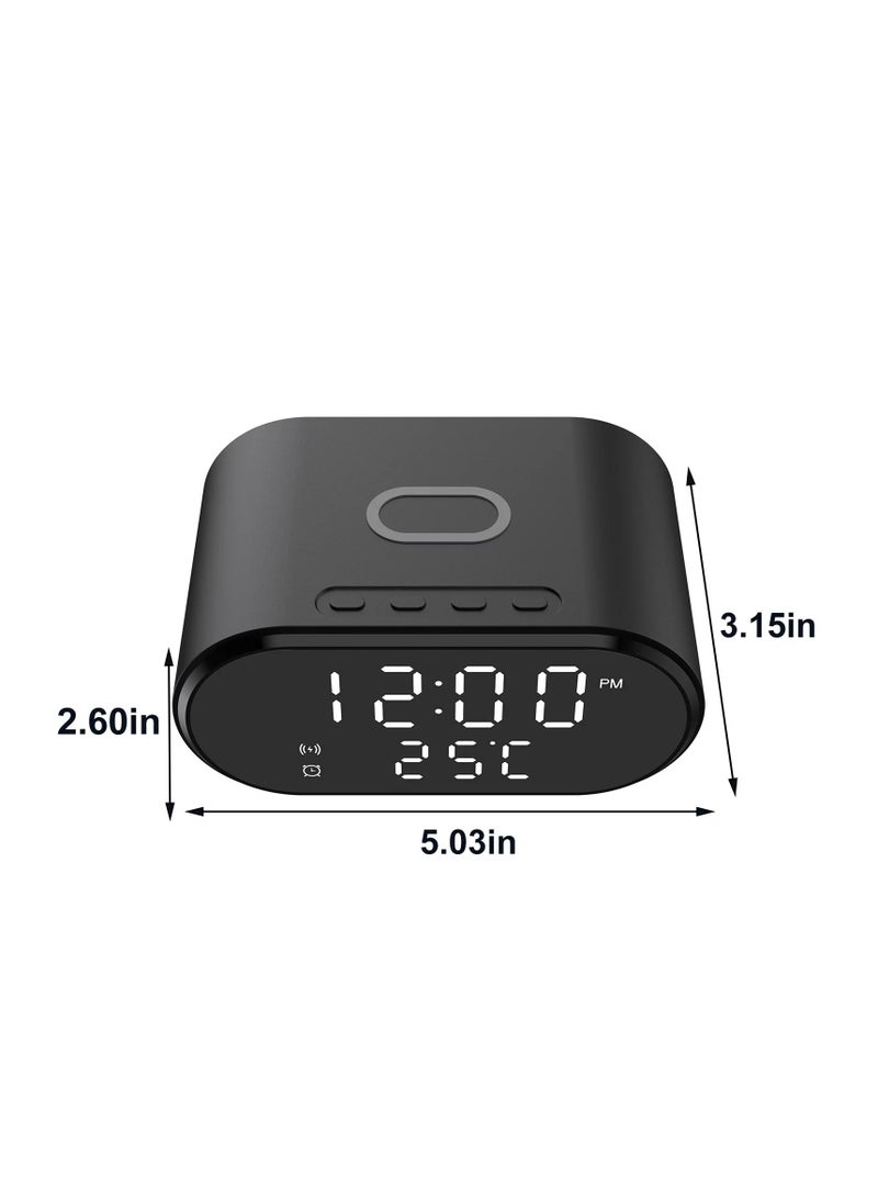 general Alarm Clock with Wireless Charging And Bedroom Bedside Clock with Dual Alarm - Image 3