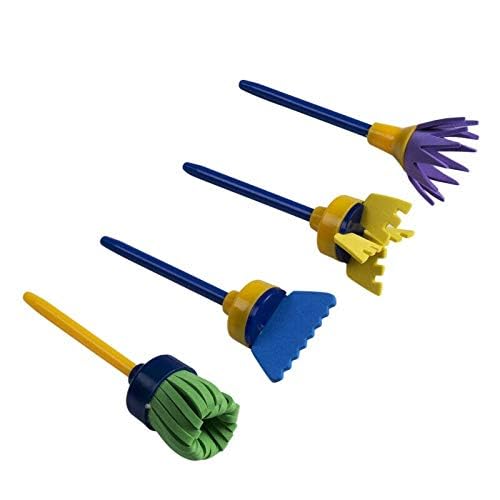 DEZIINE� 4 pcs DIY Mophead Sponge Paint Brush Set for Early Learning Kids - Image 4