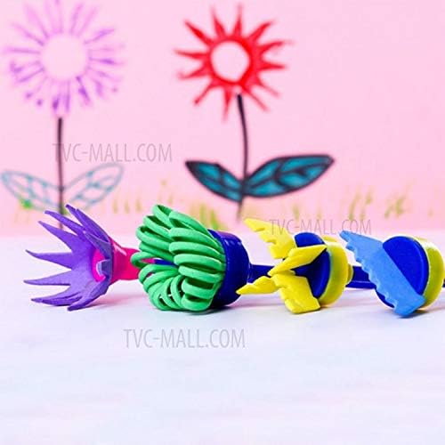 DEZIINE� 4 pcs DIY Mophead Sponge Paint Brush Set for Early Learning Kids - Image 2