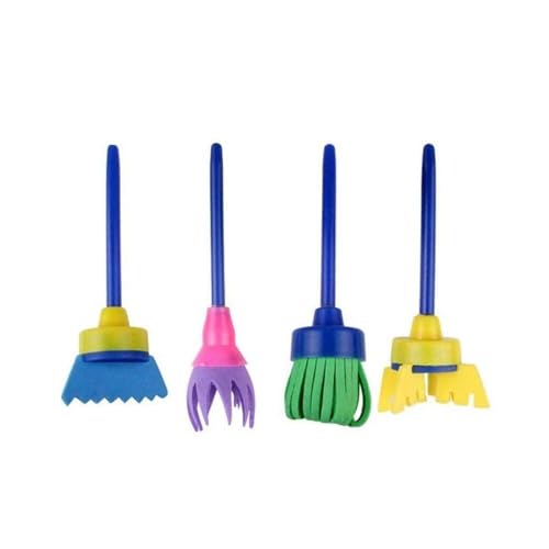 DEZIINE� 4 pcs DIY Mophead Sponge Paint Brush Set for Early Learning Kids - Image 5