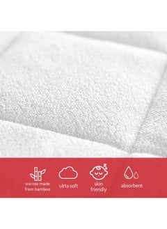 Moonsea Moonsea Waterproof Changing Pad Liner White with Non-Slip Back, Bamboo Terry Surface, 3 Pack Extra Thick Large Size 14"x 27" Baby Changing Mat White Washable, Reusable Changing Mats Protector  - Image 4