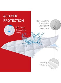 Moonsea Moonsea Waterproof Changing Pad Liner White with Non-Slip Back, Bamboo Terry Surface, 3 Pack Extra Thick Large Size 14"x 27" Baby Changing Mat White Washable, Reusable Changing Mats Protector  - Image 5