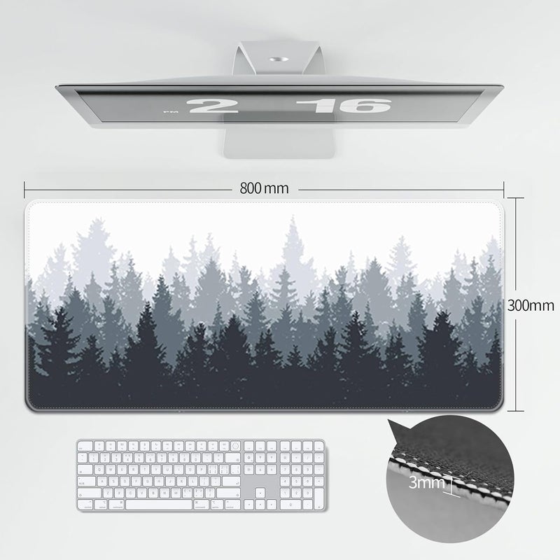 Sumkyle Gaming Mouse Pad Large Mouse Pad With Stitched Edges，Anti-Skid Mouse Mat Desk Mat Extended Mousepad Keyboard Mouse Pads For Office(800*300*3Mm)(White) - Image 3