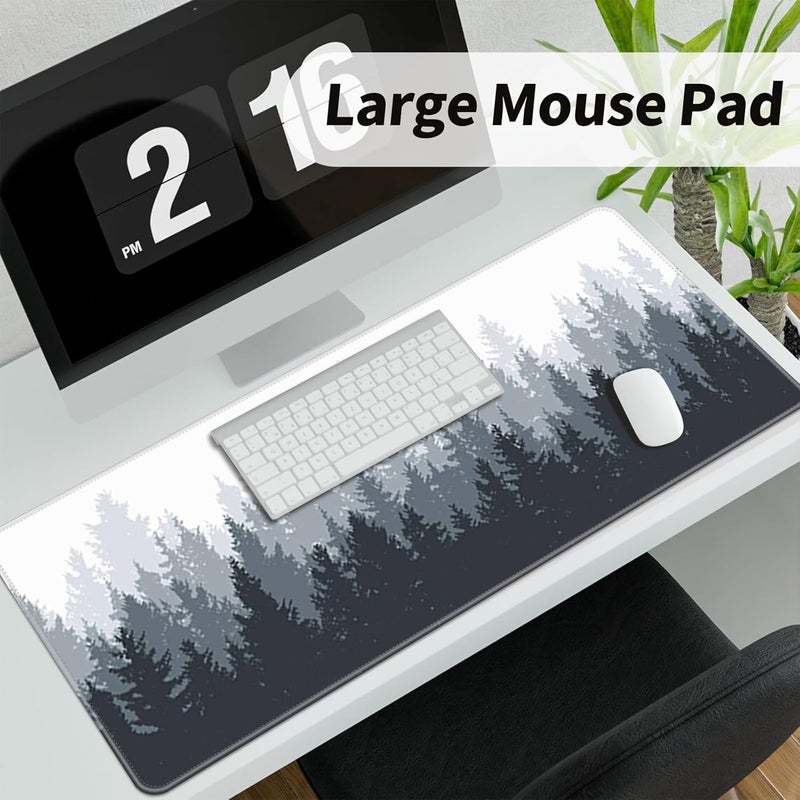 Sumkyle Gaming Mouse Pad Large Mouse Pad With Stitched Edges，Anti-Skid Mouse Mat Desk Mat Extended Mousepad Keyboard Mouse Pads For Office(800*300*3Mm)(White) - Image 2