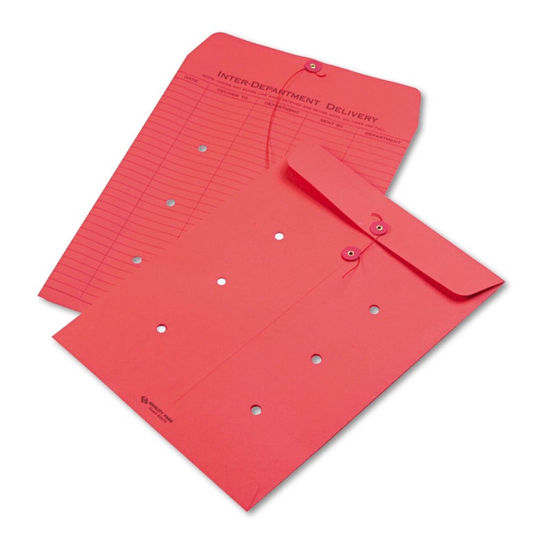 Quality Park 1-Side Print Interoffice Envelopes, String-Tie, Red, 10 x 13, 100 per Carton, (63574) - Image 5