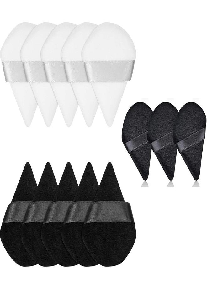 SUNISA 13 Pieces Triangle Cosmetic Loose Powder Puffs Washable Reusable Soft Plush Foundation Sponge for Face Body Wet Dry Makeup Tool- Multicolor Pack of 13 - Image 1
